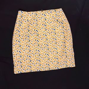 I. Madeline Bright Floral Skirt Cobalt Yellow